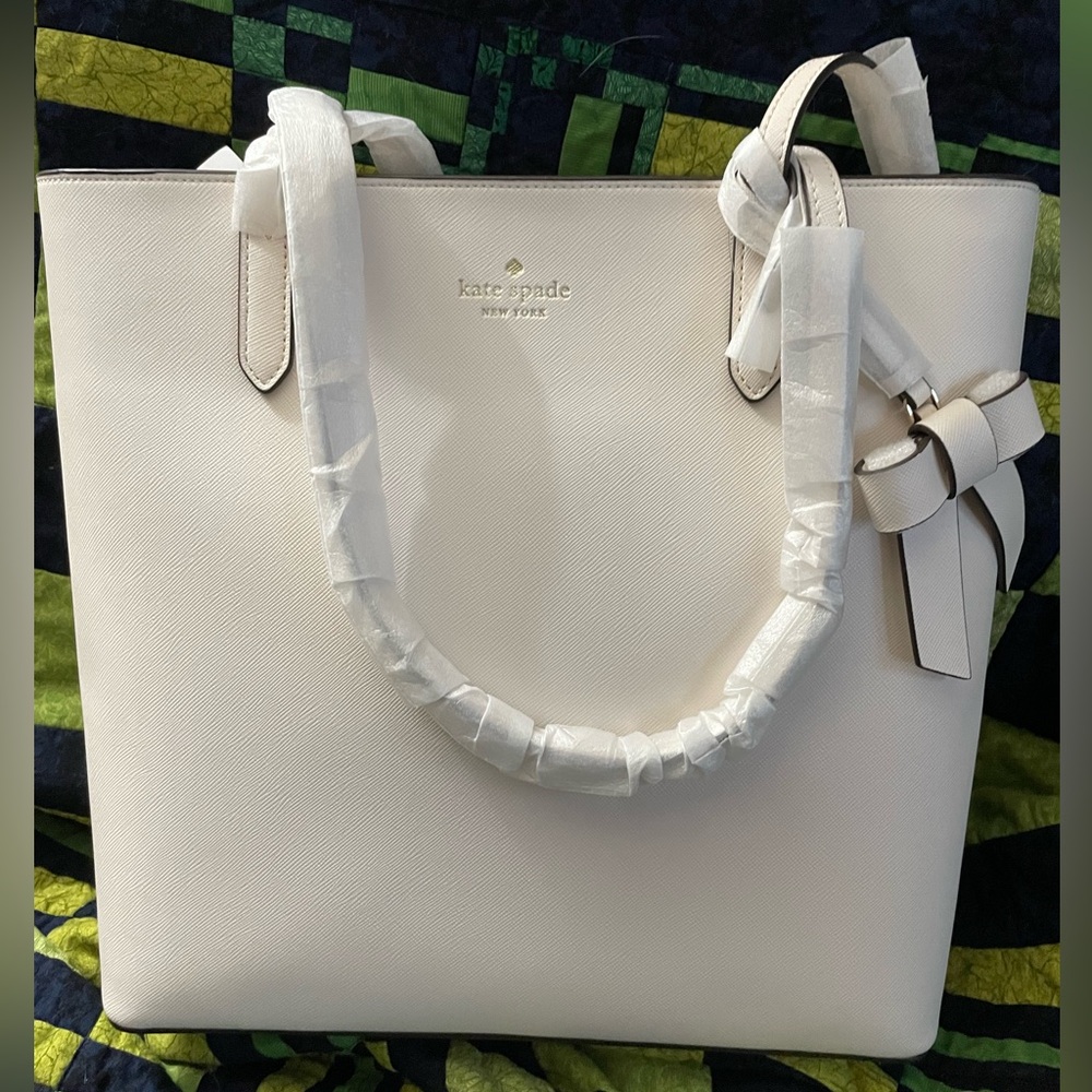 Kate Spade White Saffiano Brynn Tote New
